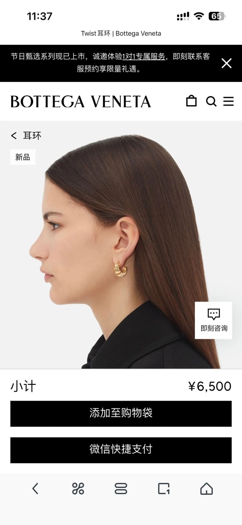 Bottega Veneta Earrings Snug 211443