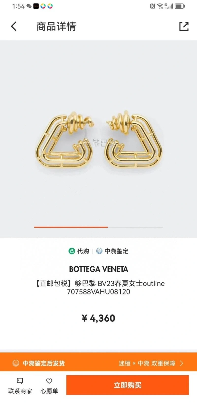 Unisex Bottega Veneta Earrings 209478