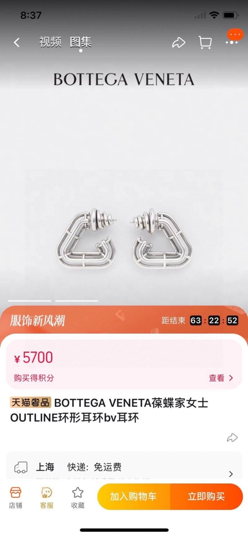 EyeCatching Bottega Veneta Earrings 208893