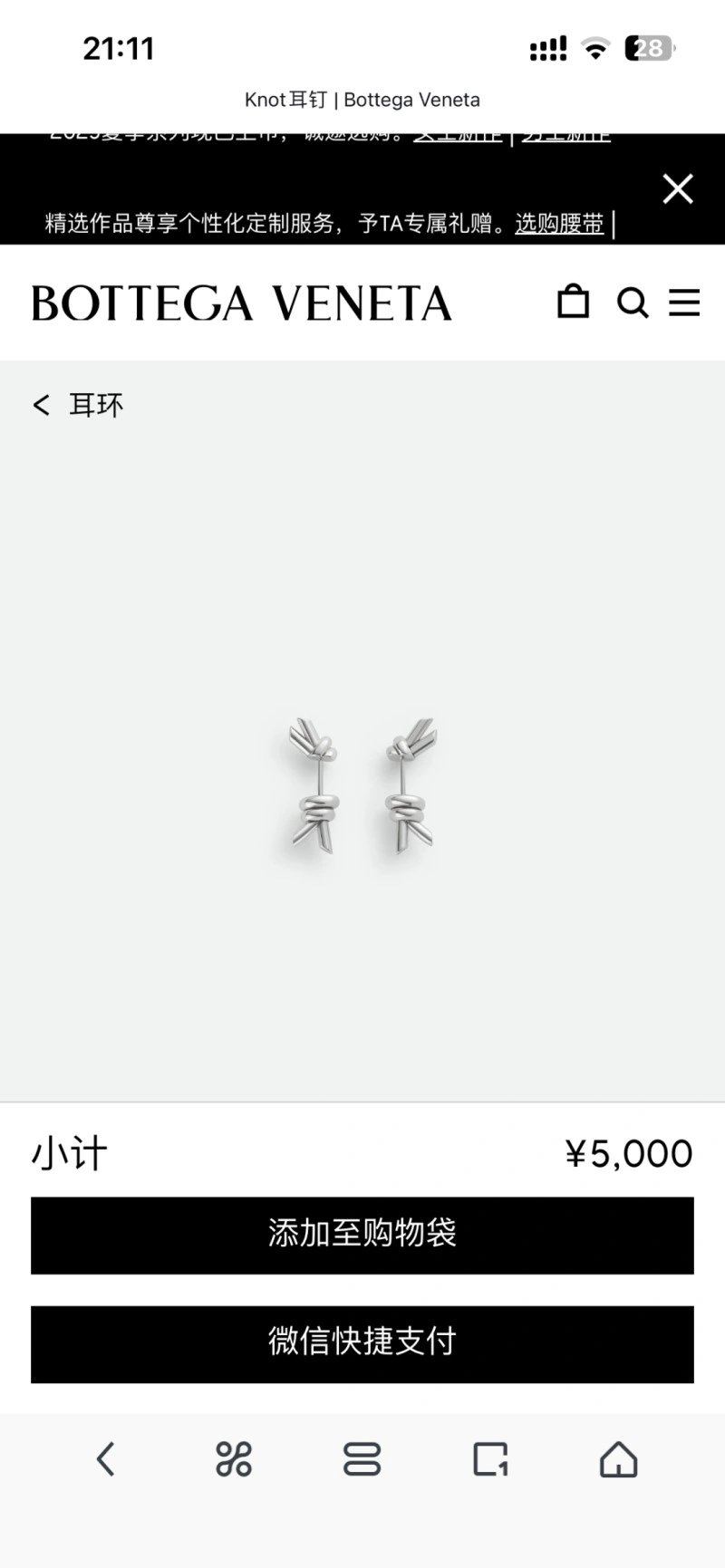 Stretchable Bottega Veneta Earrings 208887