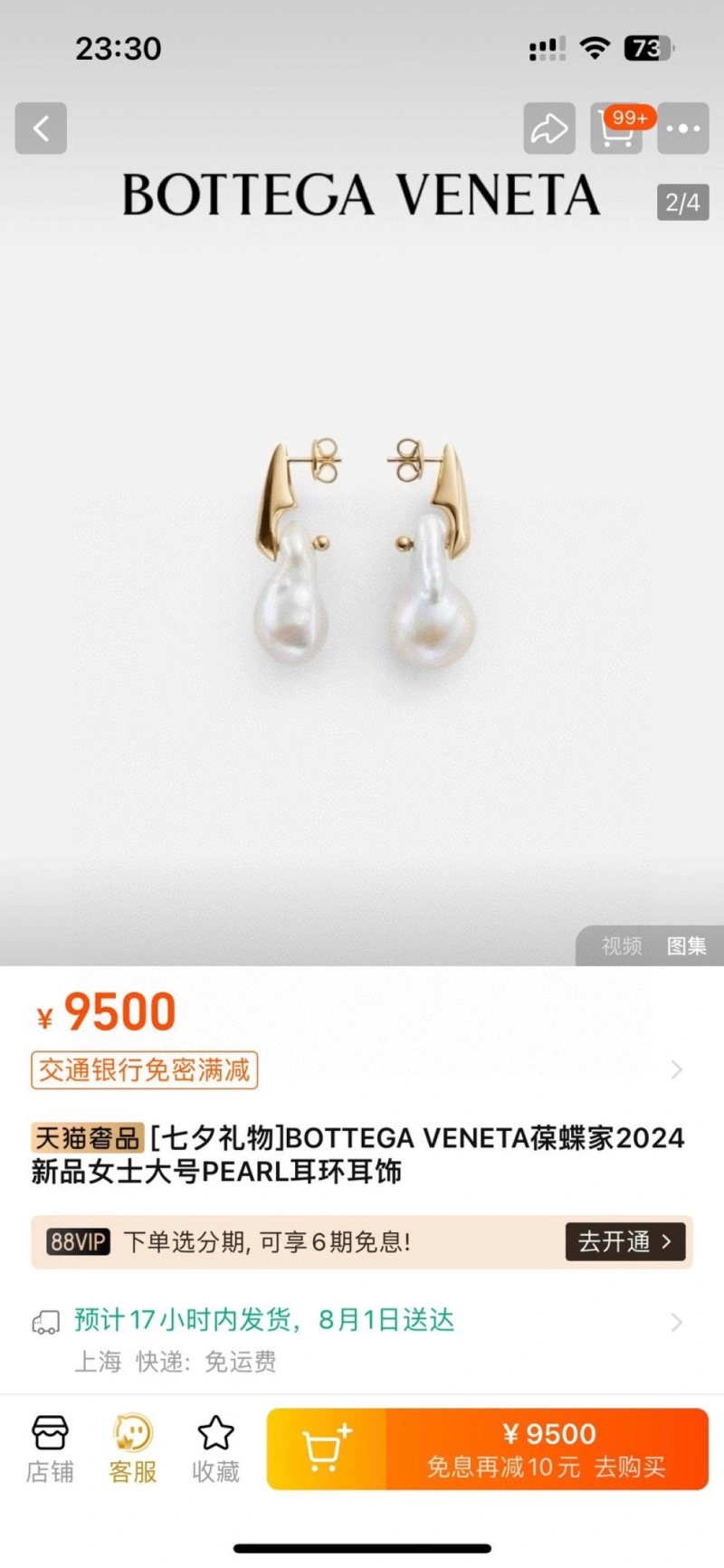 Bottega Veneta Earrings Functional 208179