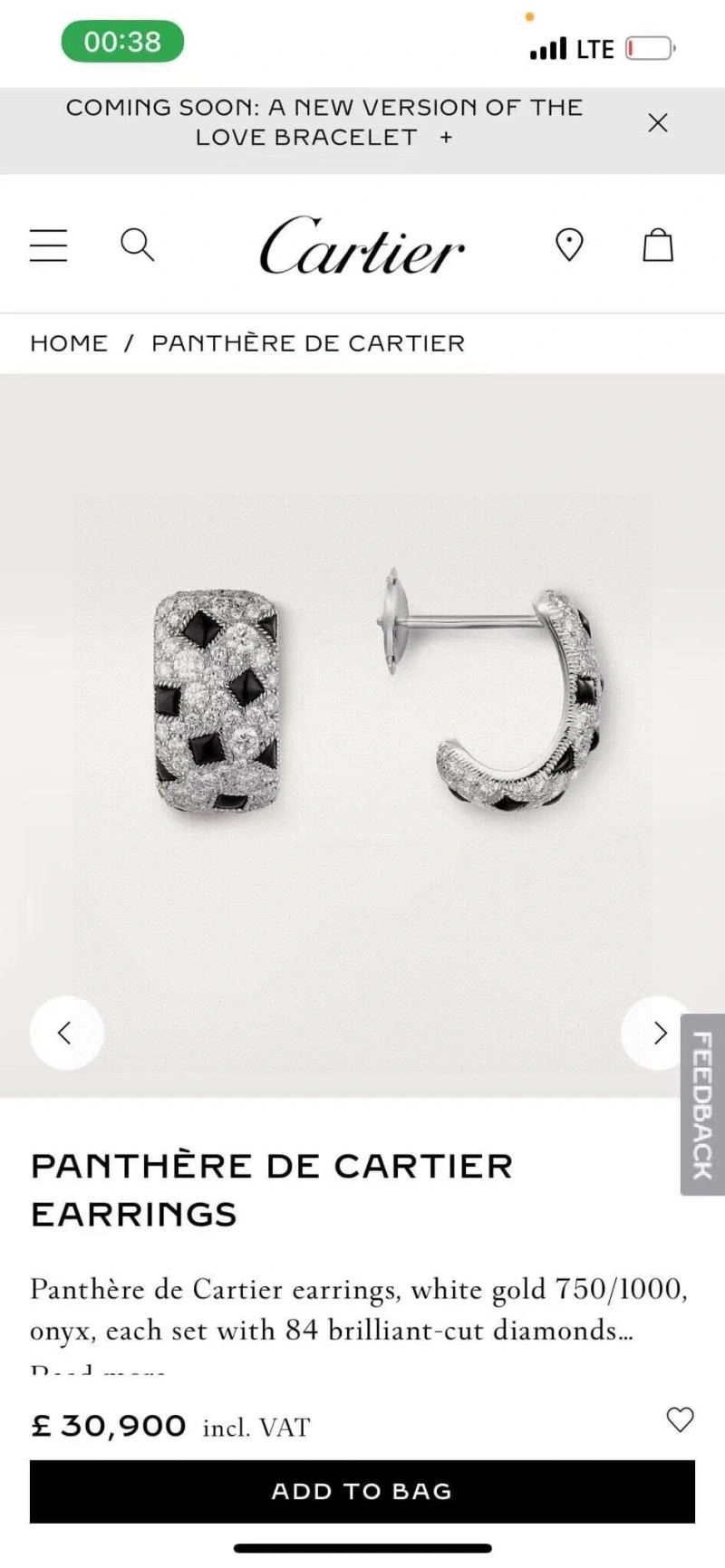 NewStyle Cartier Earrings 217178