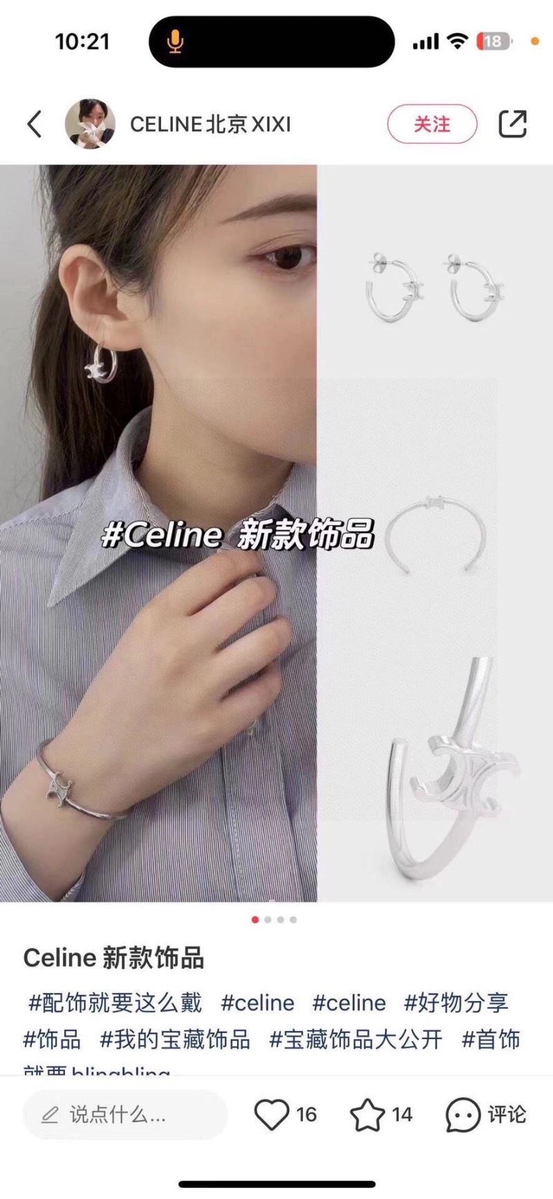 Celine Earrings SmoothTexture 218354