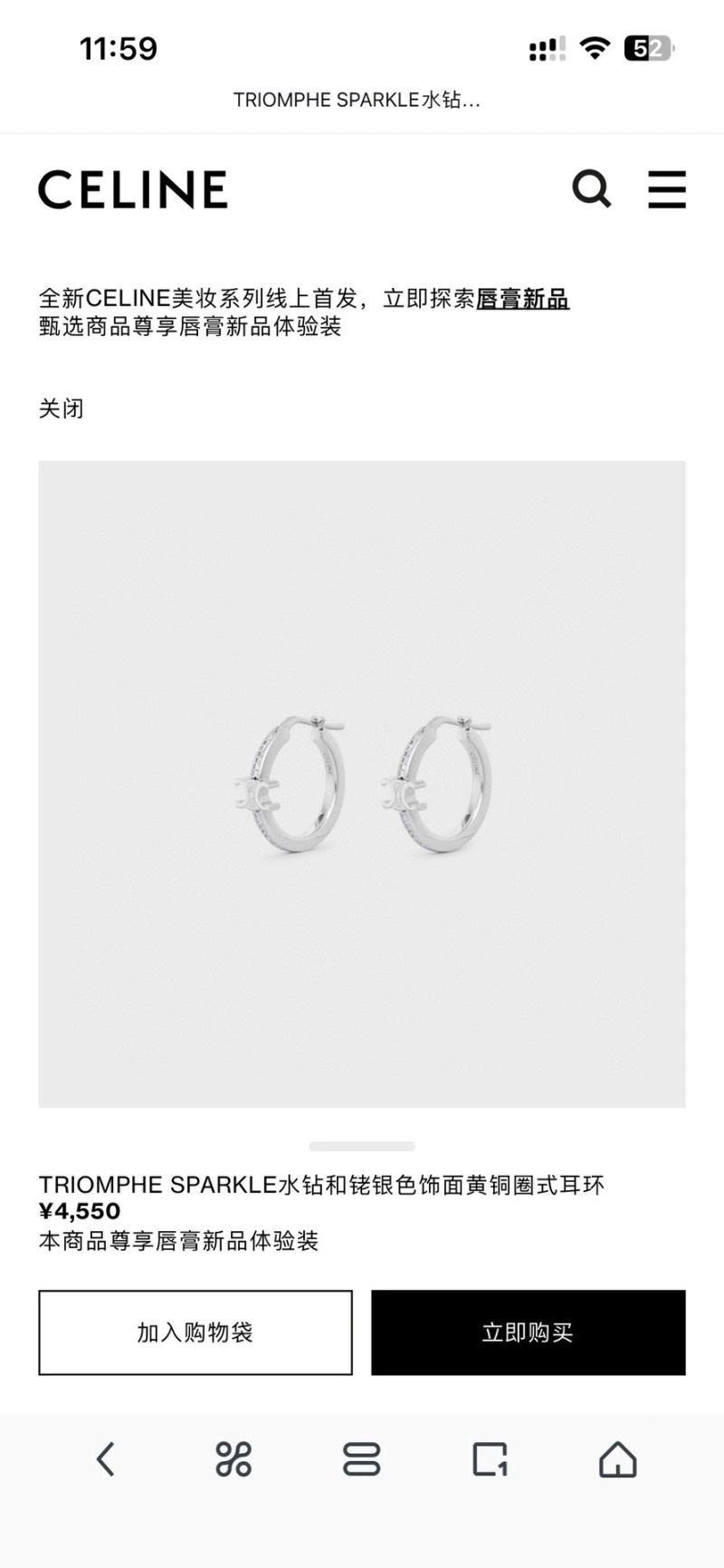 Celine Earrings Stretchable 218327