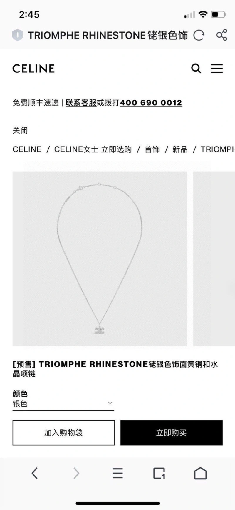 Celine Necklaces WrinkleFree 217847