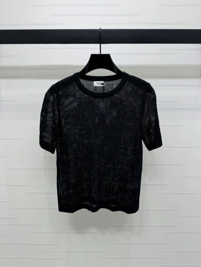 Celine T-Shirts Stretchable 106957