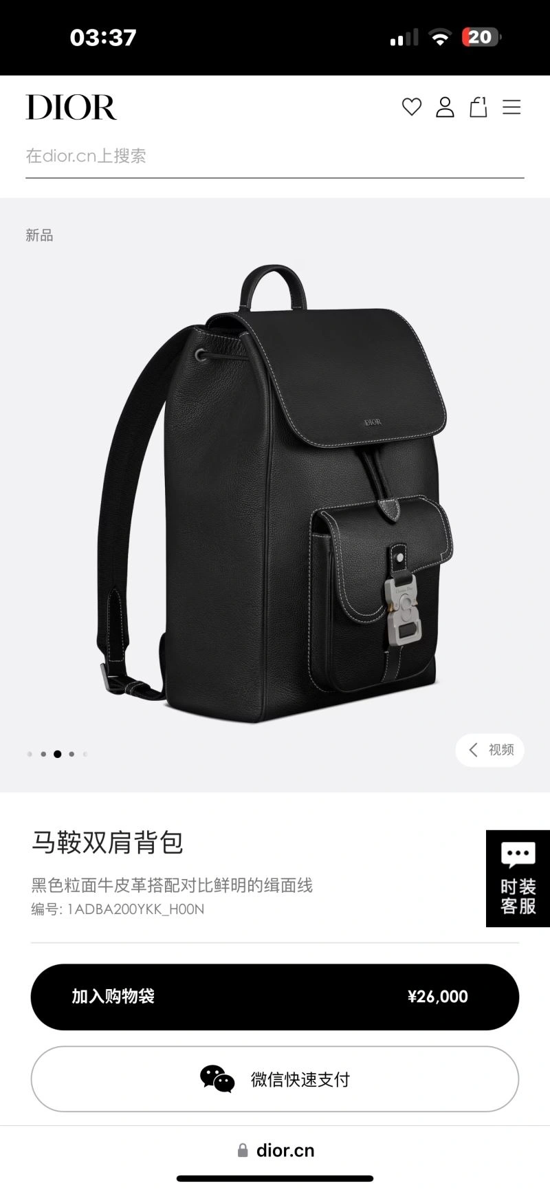 Flexible Christian Dior Backpacks 71274