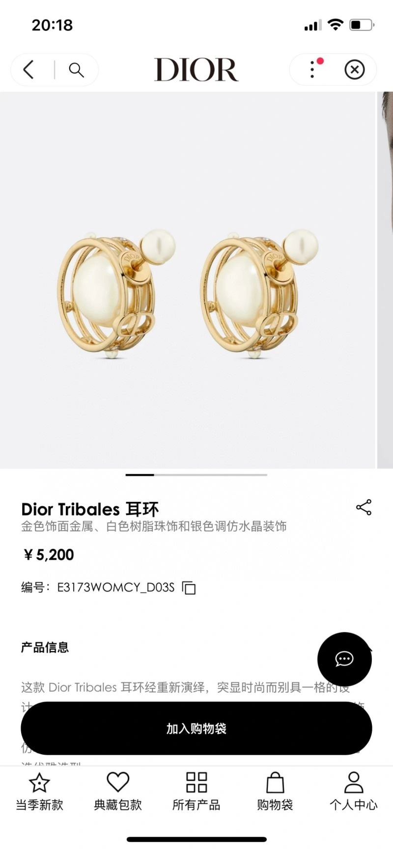 Christian Dior Earrings Breathable 236374
