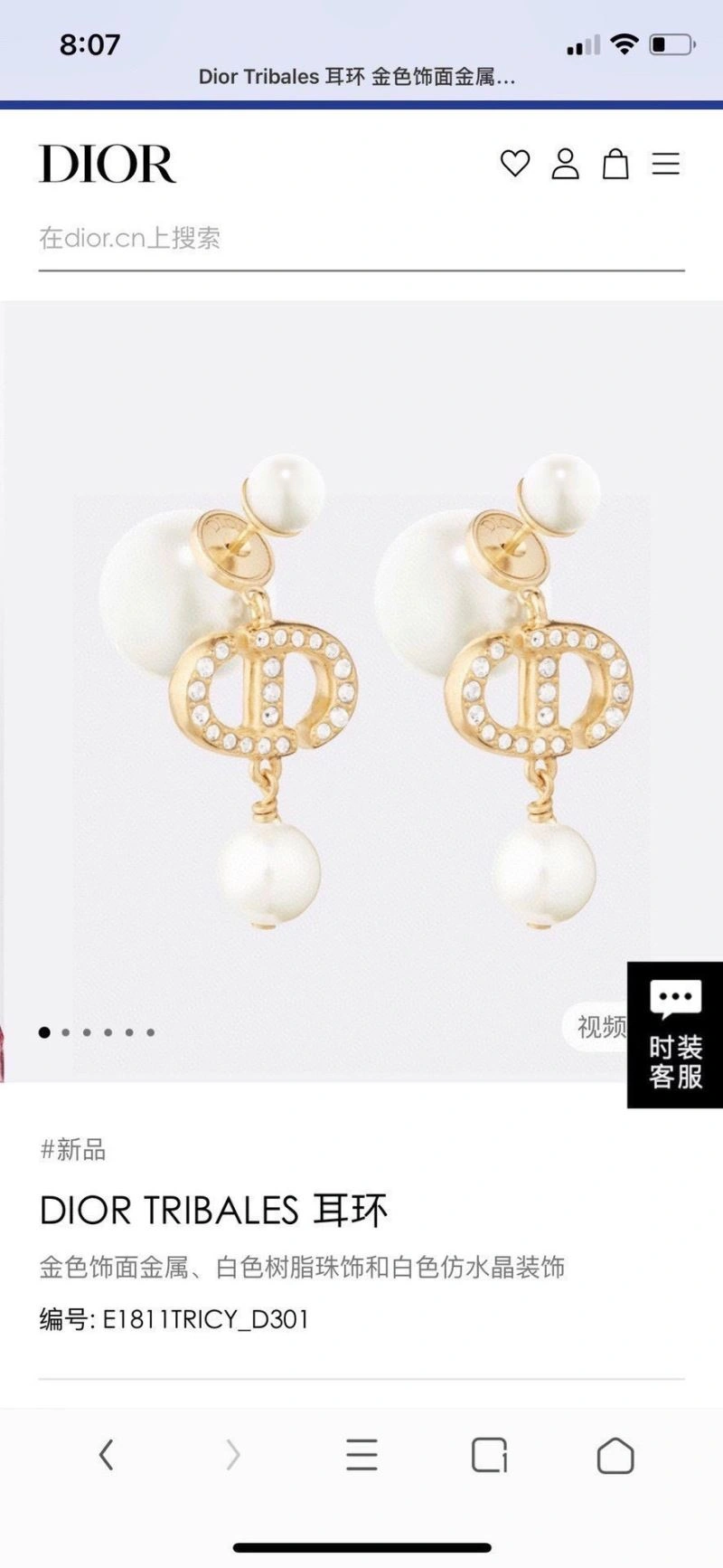 Christian Dior Earrings Packable 234577