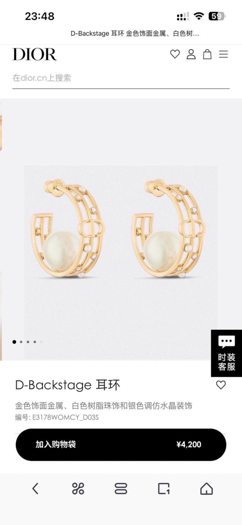 OdorResistant Christian Dior Earrings 232722