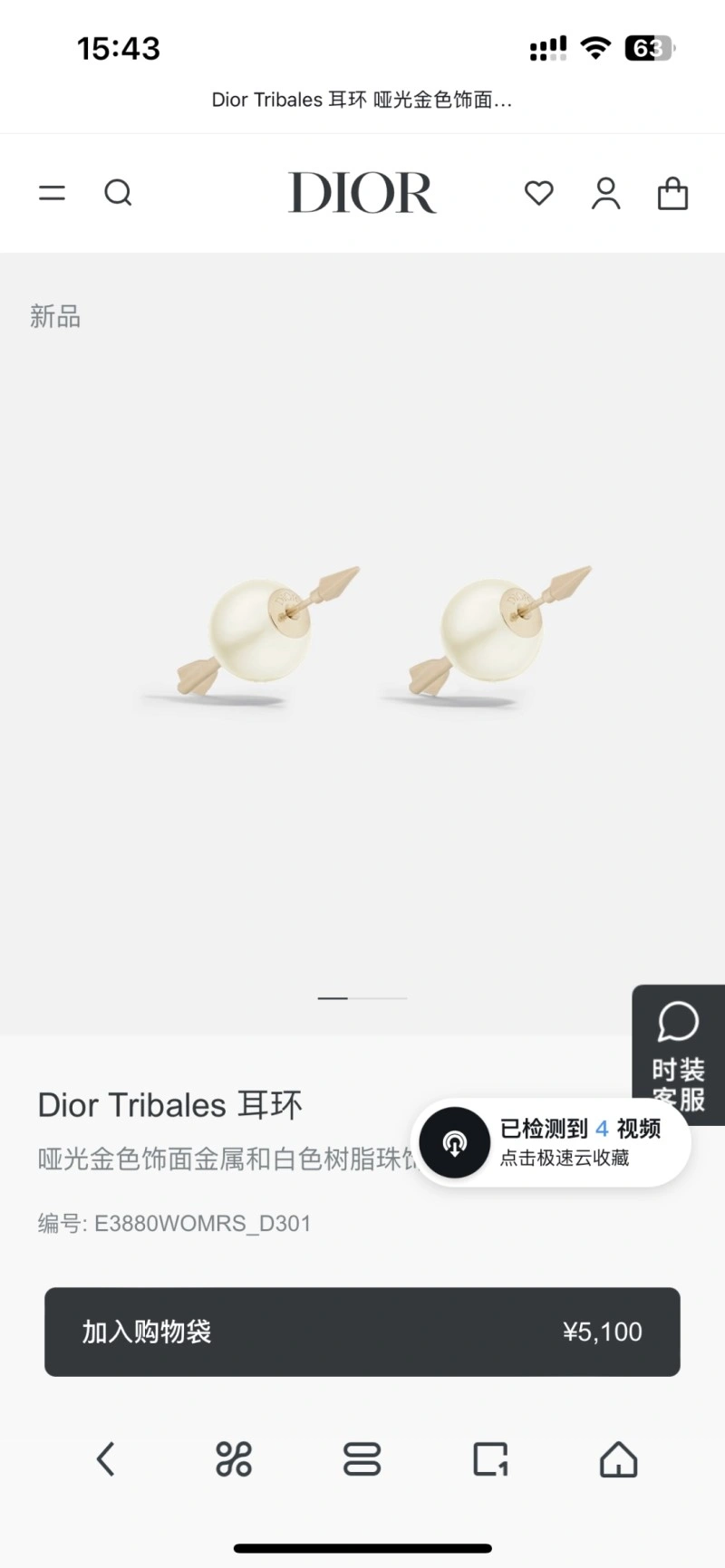 Christian Dior Earrings Efficient 232594