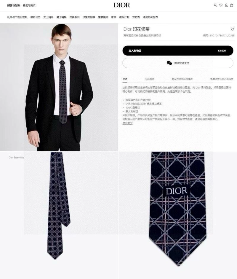 FastDry Christian Dior Neckties 268944