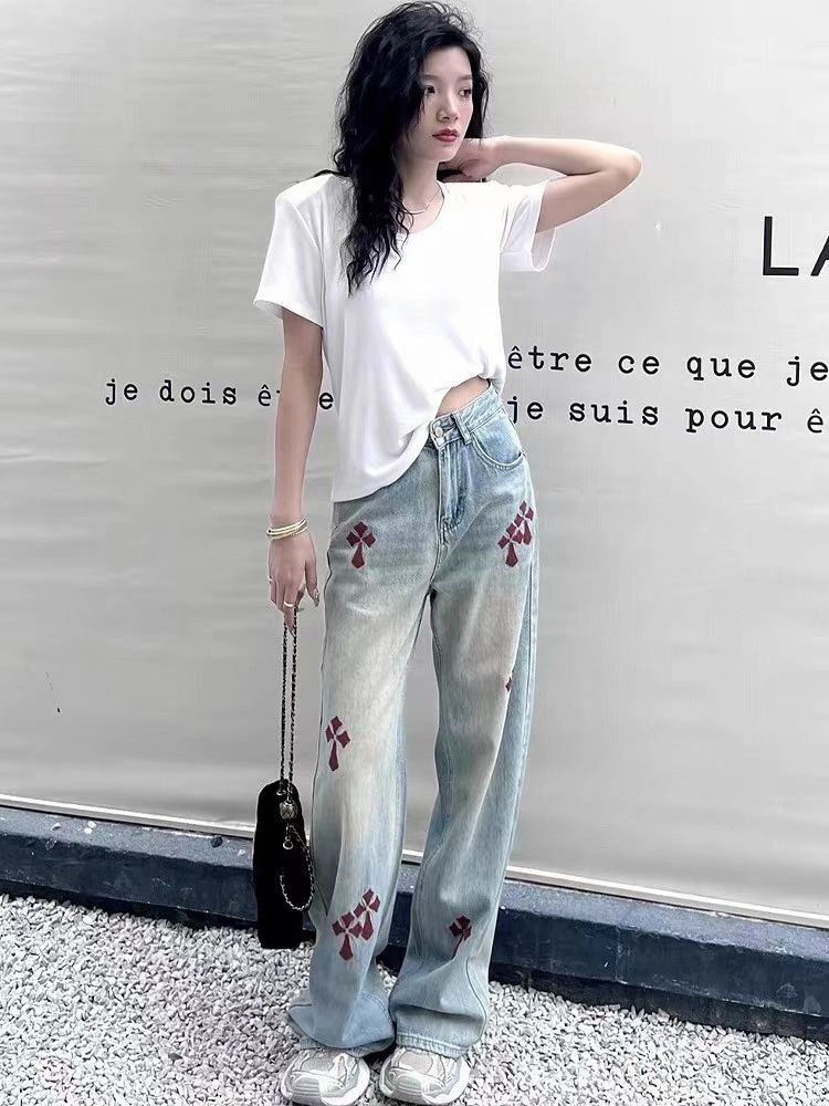 WrinkleFree Chrome Hearts Jeans 119051