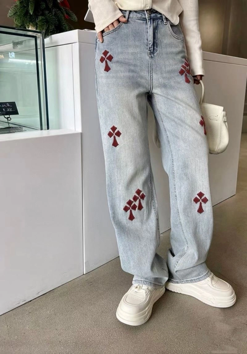 WrinkleFree Chrome Hearts Jeans 119051