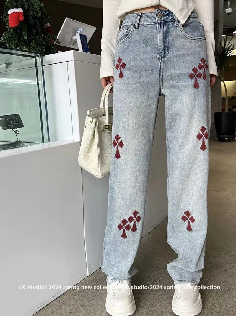 WrinkleFree Chrome Hearts Jeans 119051