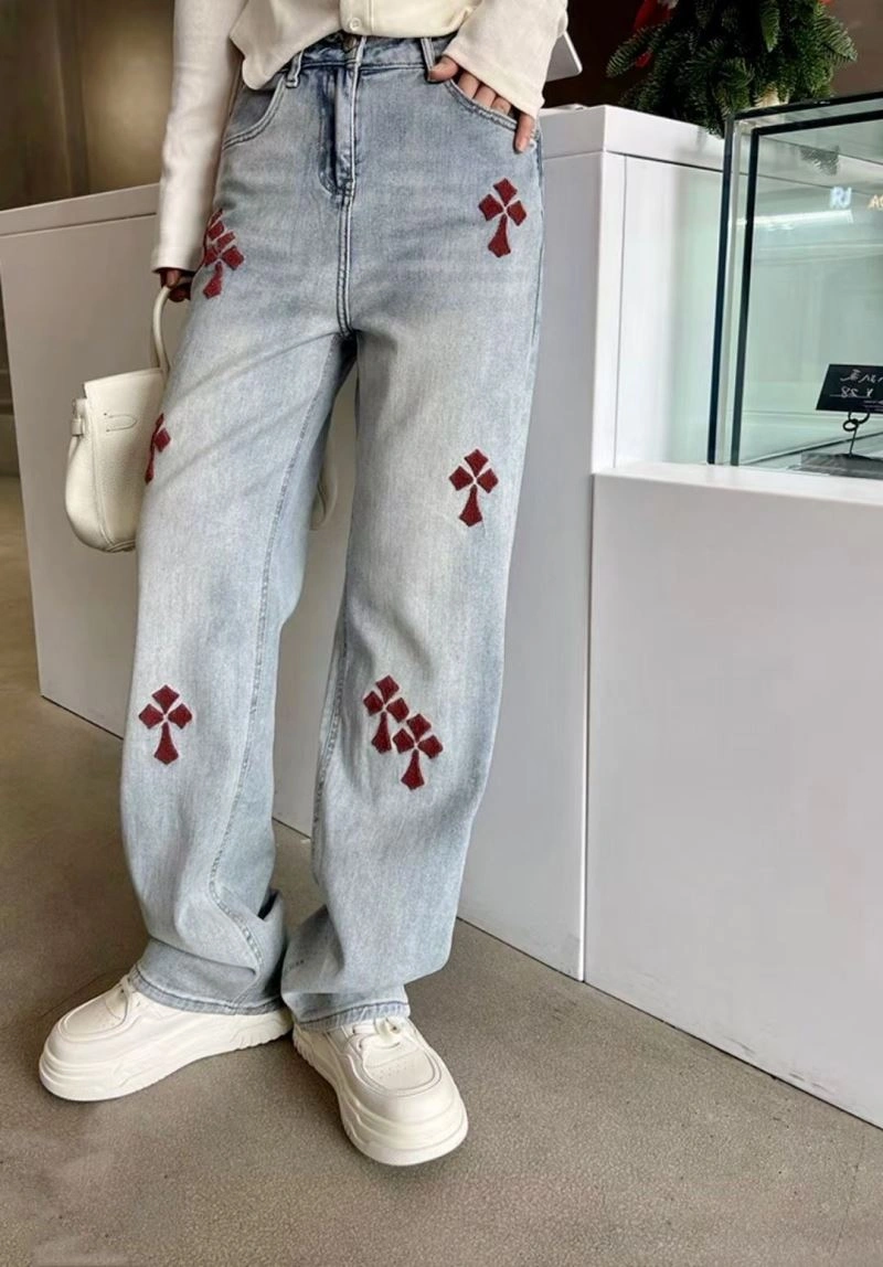 WrinkleFree Chrome Hearts Jeans 119051