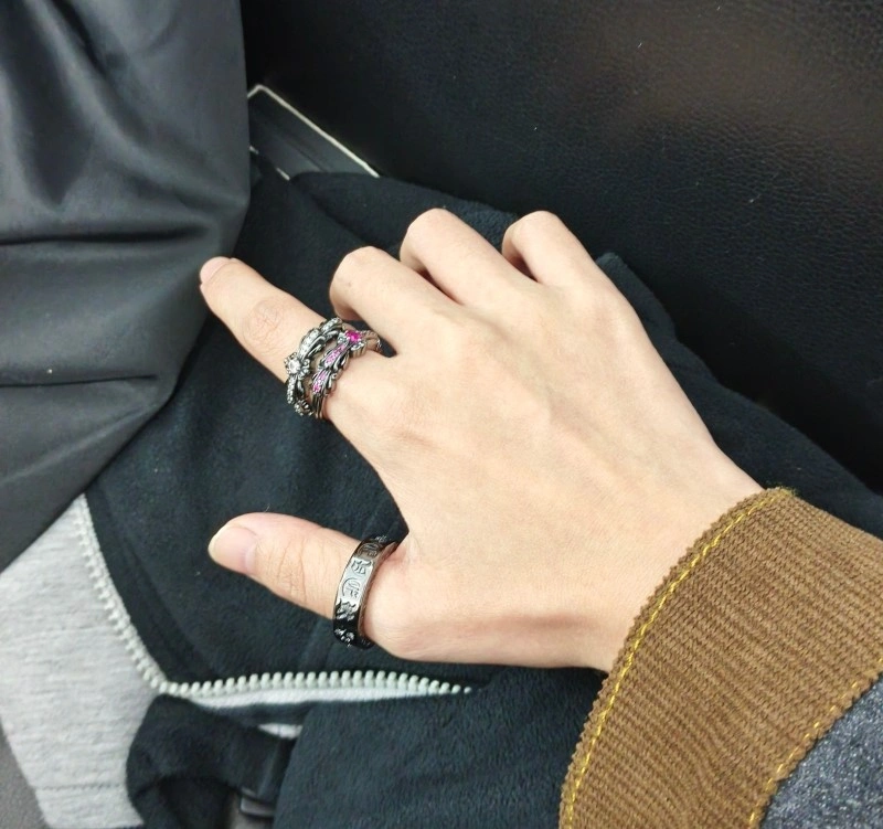 SmoothTexture Chrome Hearts Rings 236420