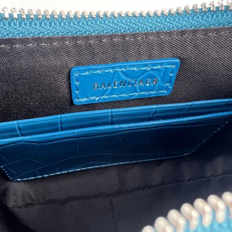 GoodFit Crocodile Blue Le Cagole Mini Chain Motorcycle Bag with Rhinestones 78816