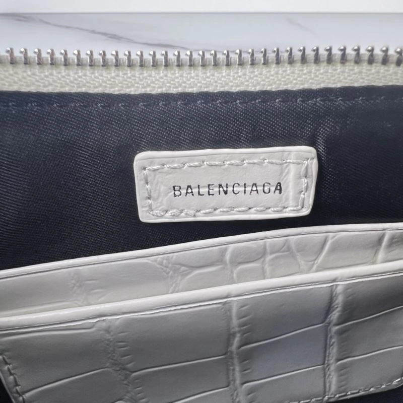 Crocodile White Le Cagole Mini Chain Motorcycle Bag with Rhinestones Neat 78832