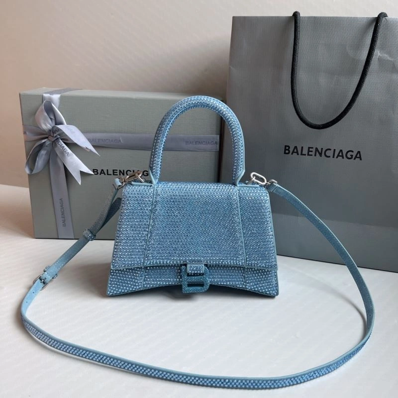 ModernLook Diamante Hourglass Bag in Water Blue with B-Shaped Buckle 70054