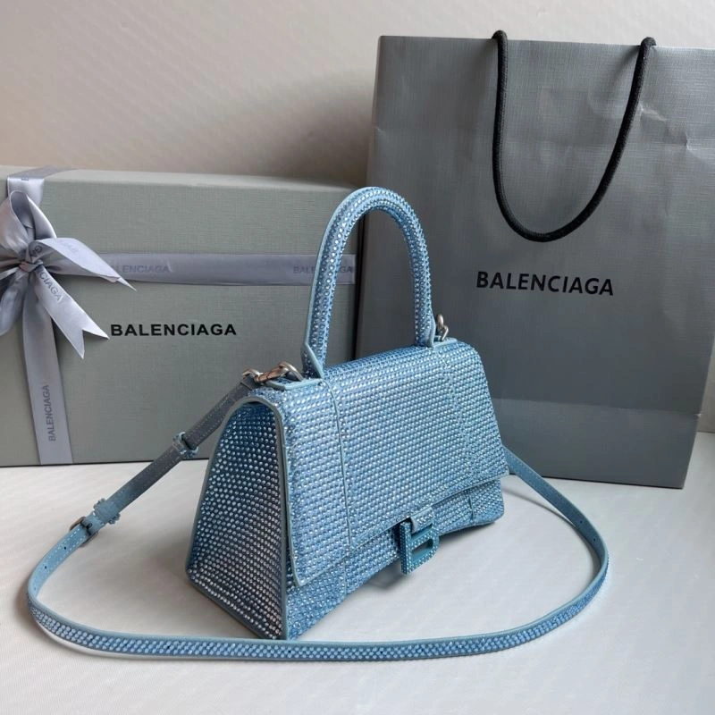 ModernLook Diamante Hourglass Bag in Water Blue with B-Shaped Buckle 70054
