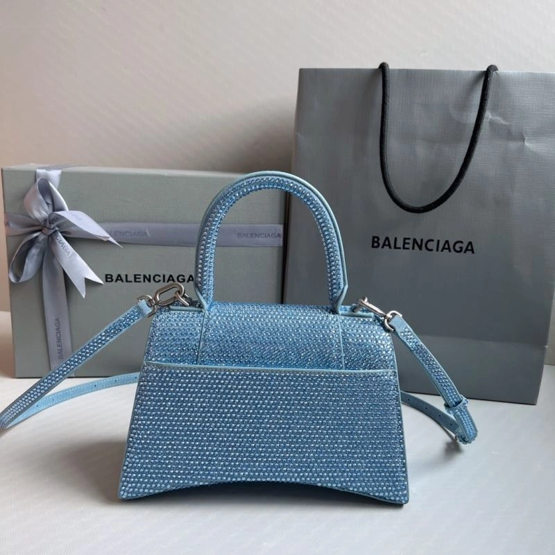 ModernLook Diamante Hourglass Bag in Water Blue with B-Shaped Buckle 70054