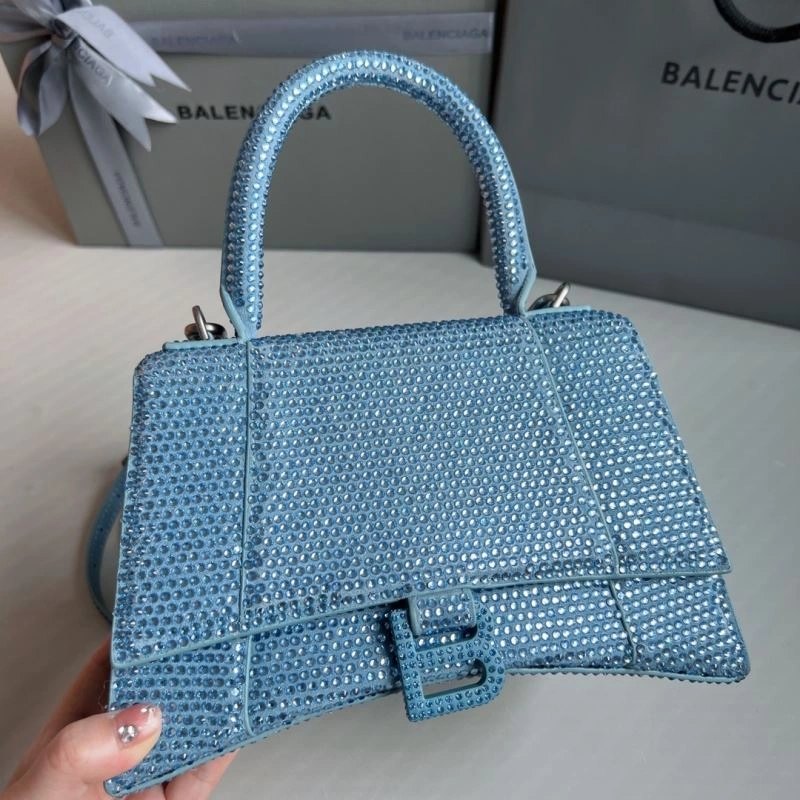 ModernLook Diamante Hourglass Bag in Water Blue with B-Shaped Buckle 70054