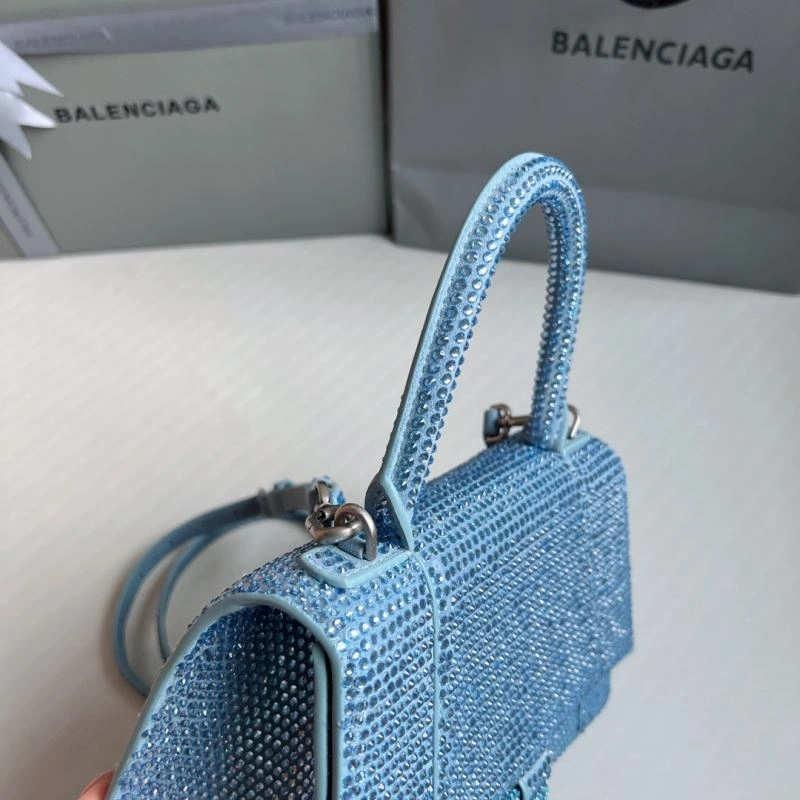 ModernLook Diamante Hourglass Bag in Water Blue with B-Shaped Buckle 70054