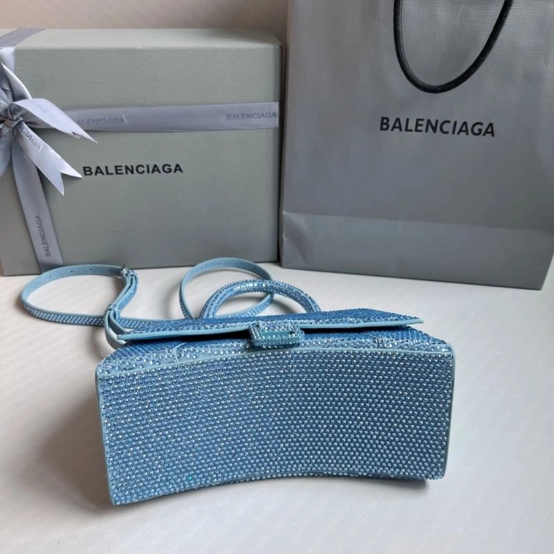 ModernLook Diamante Hourglass Bag in Water Blue with B-Shaped Buckle 70054
