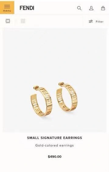 SmoothTexture Fendi Earrings 211342