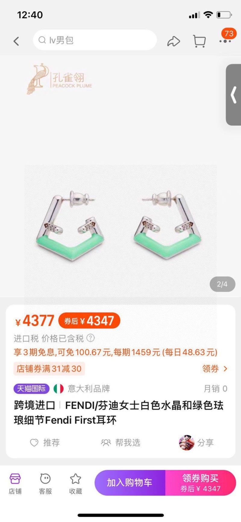 Durable Fendi Earrings 208766
