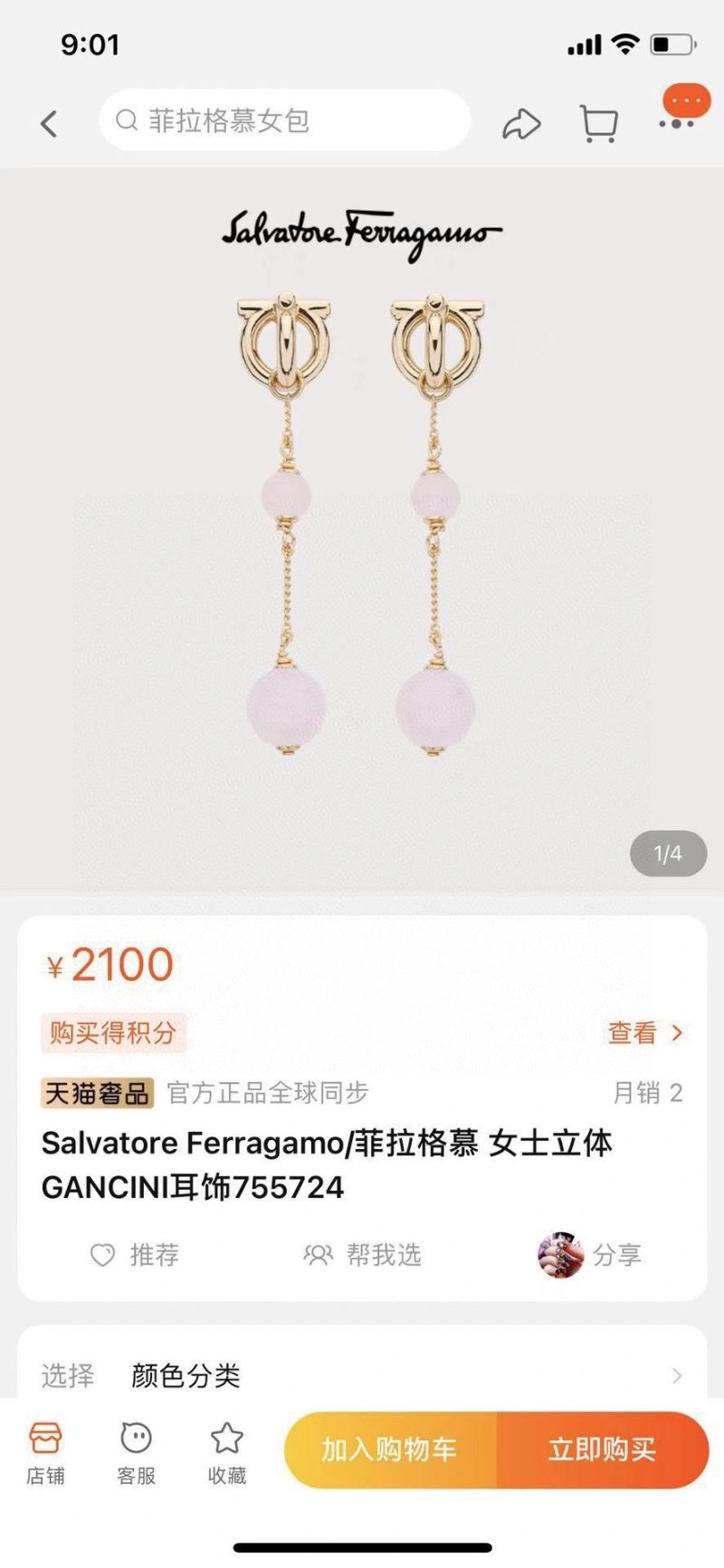 WrinkleFree Ferragamo Earrings 213953