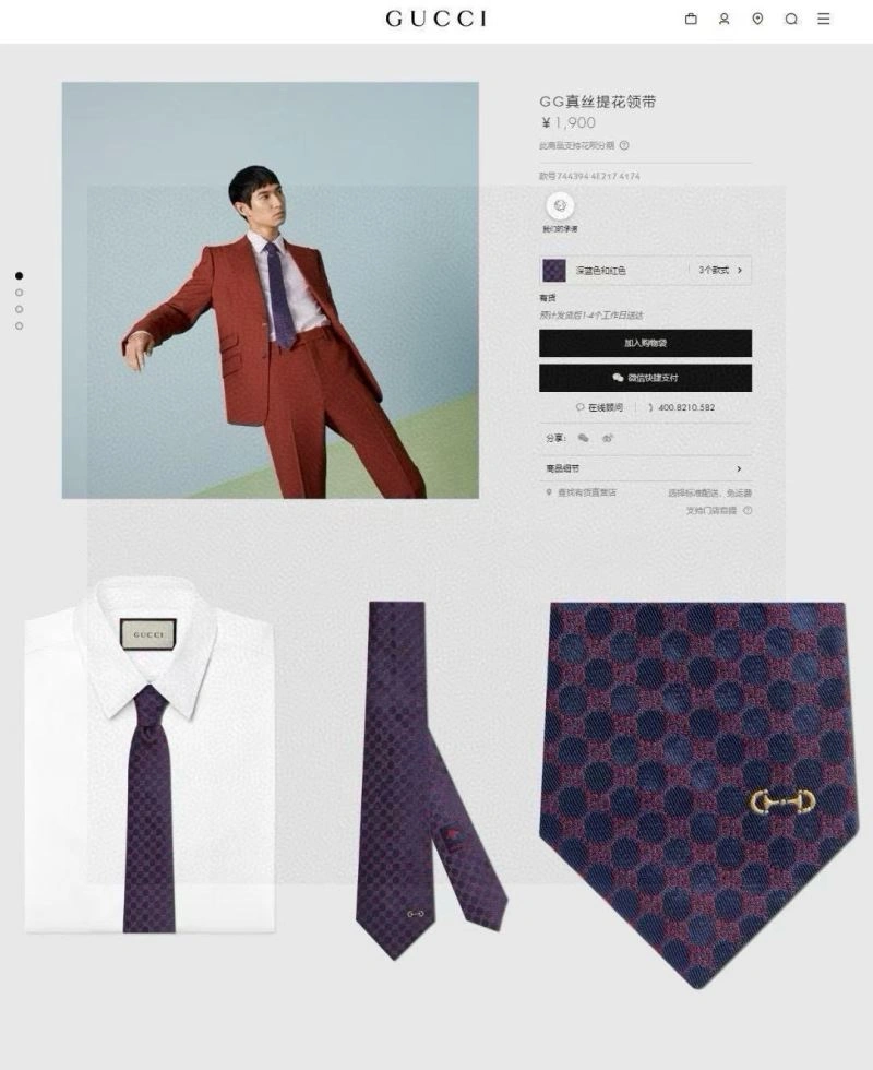 Gucci Neckties Functional 268865