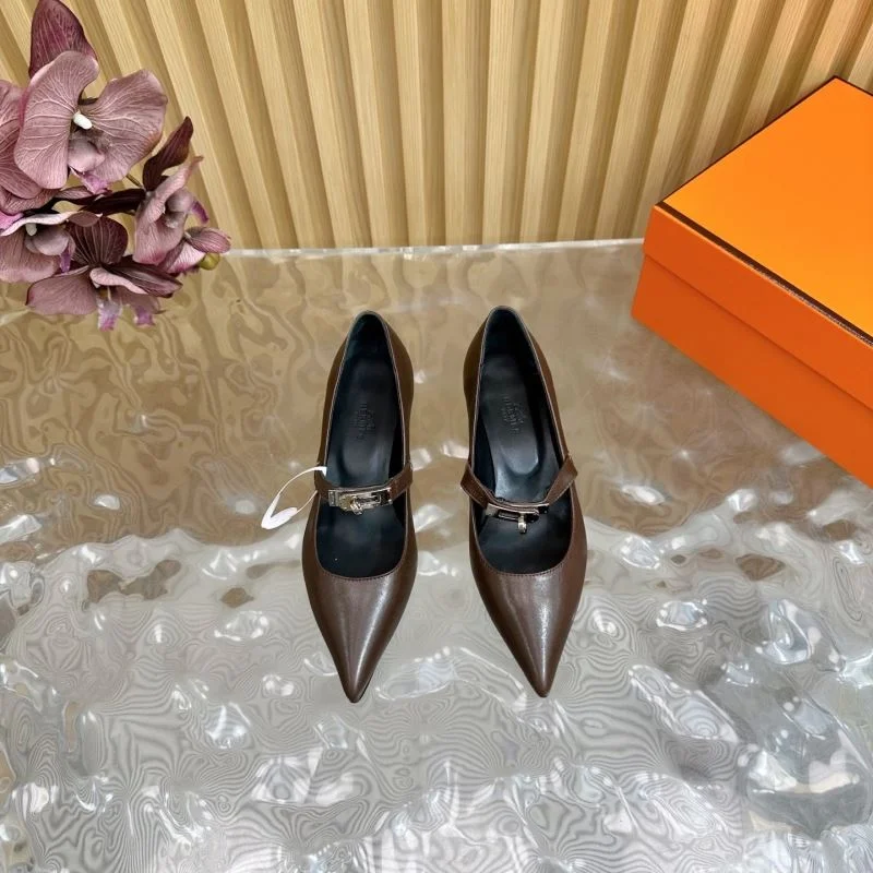 Bright Hermes Heeled Shoes 27344