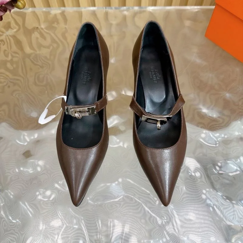 Bright Hermes Heeled Shoes 27344