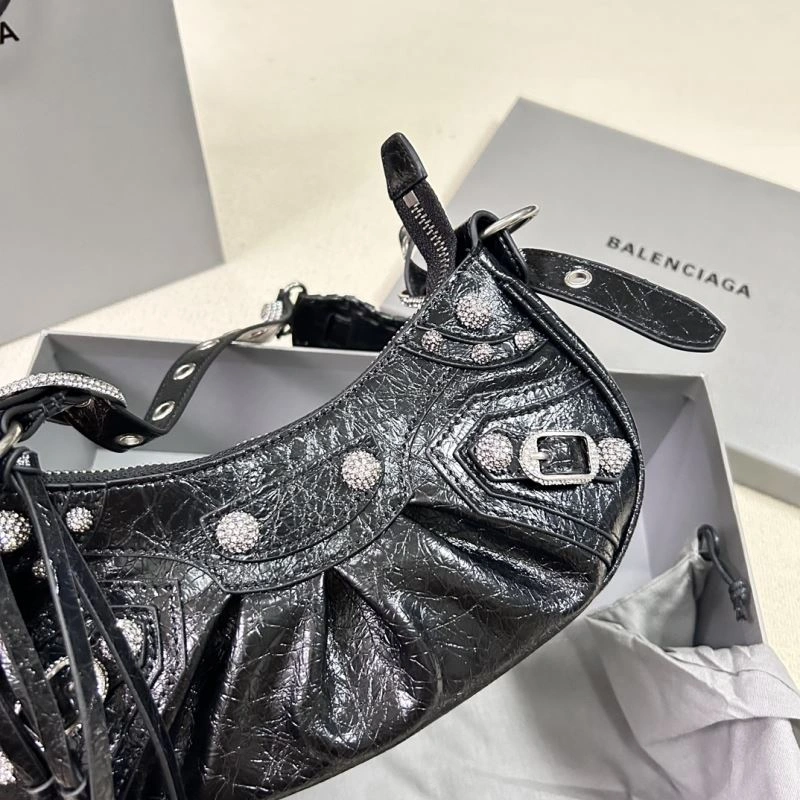 Le Cagole Half-Moon Dumpling Bag - Diamond Buckle Black XS SportInspired 78818