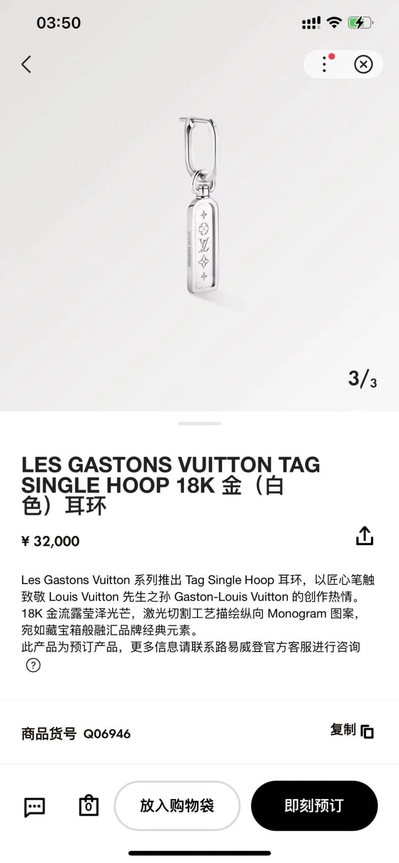 QuickDry Louis Vuitton Earrings 262787