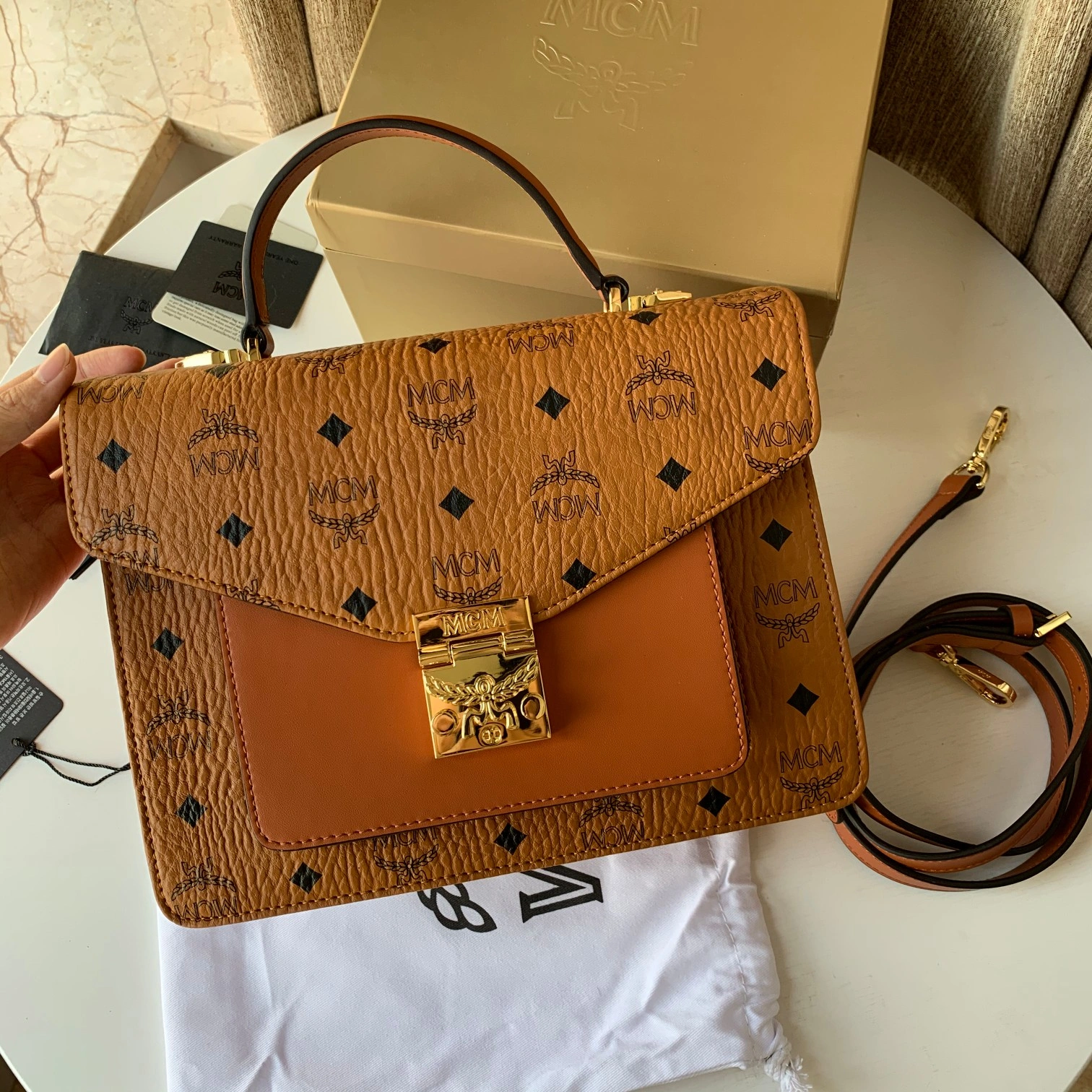 MCM Top Handle Bags Durable 90448