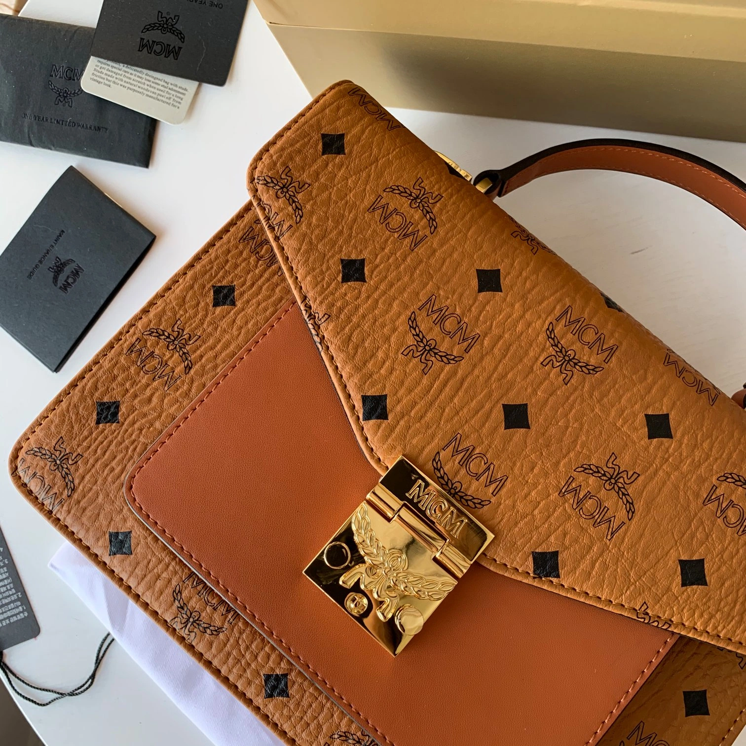 MCM Top Handle Bags Durable 90448