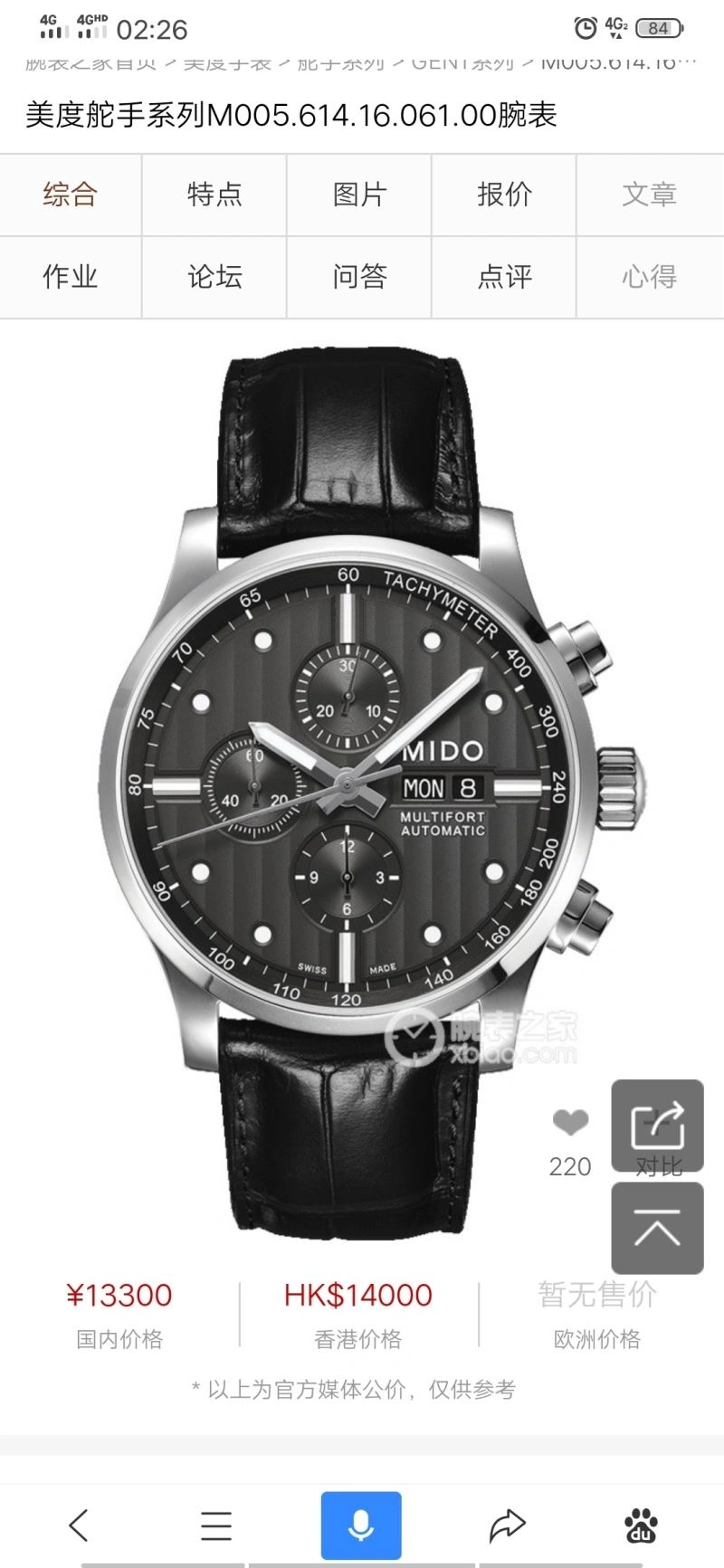 MIDO Watches ZeroBulk 190093