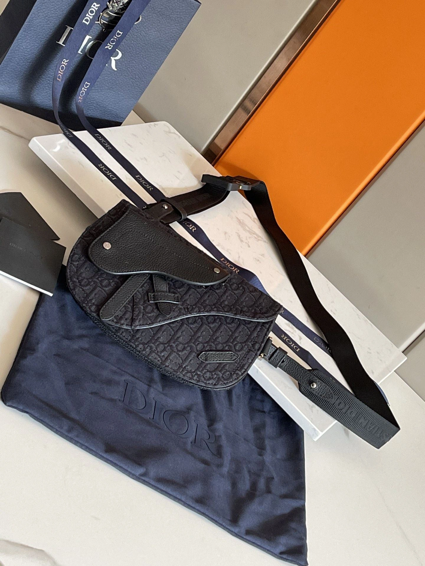 Mens Christian Dior Waist Chest Packs ZipUp 91849