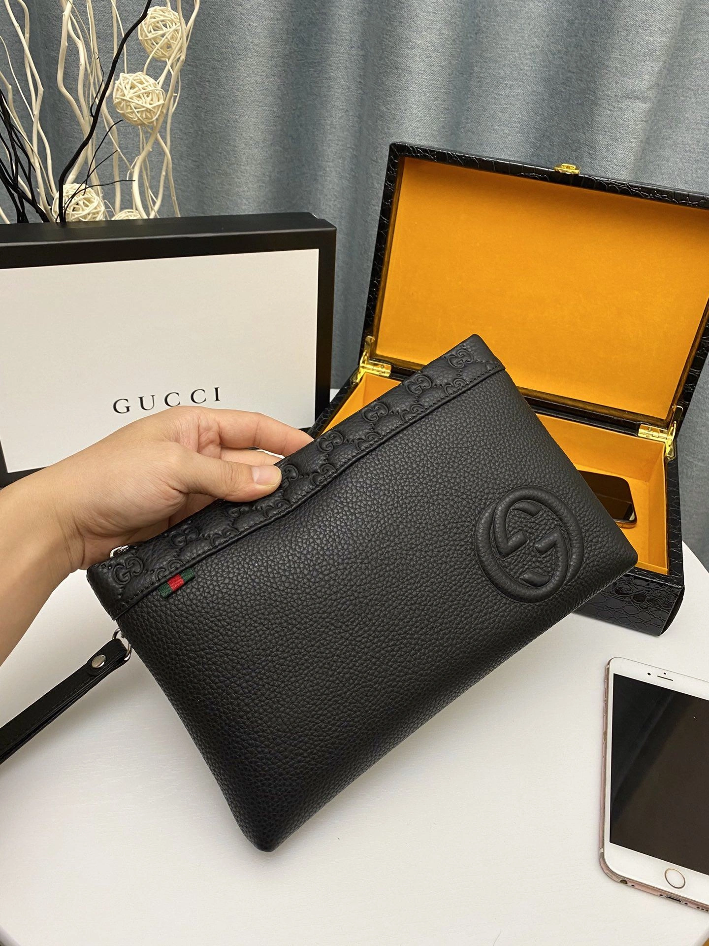 ZipUp Mens Gucci Clutch Bags 93035
