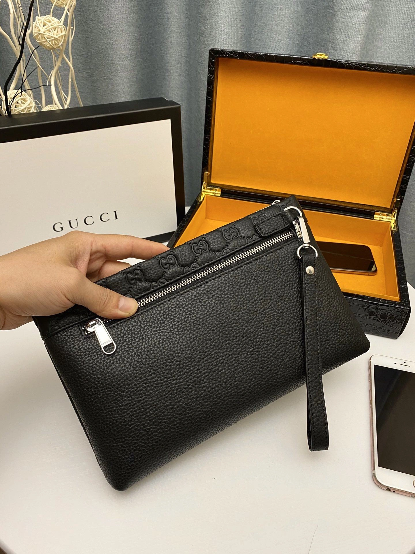 ZipUp Mens Gucci Clutch Bags 93035