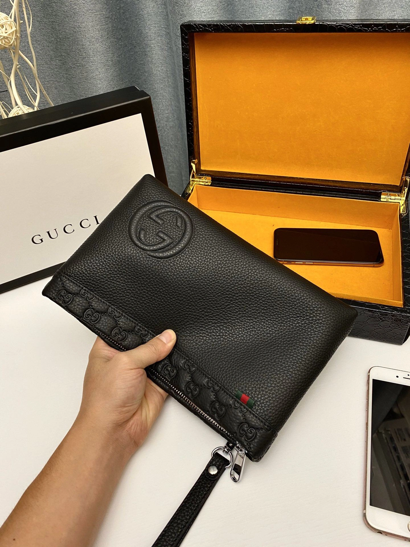 ZipUp Mens Gucci Clutch Bags 93035