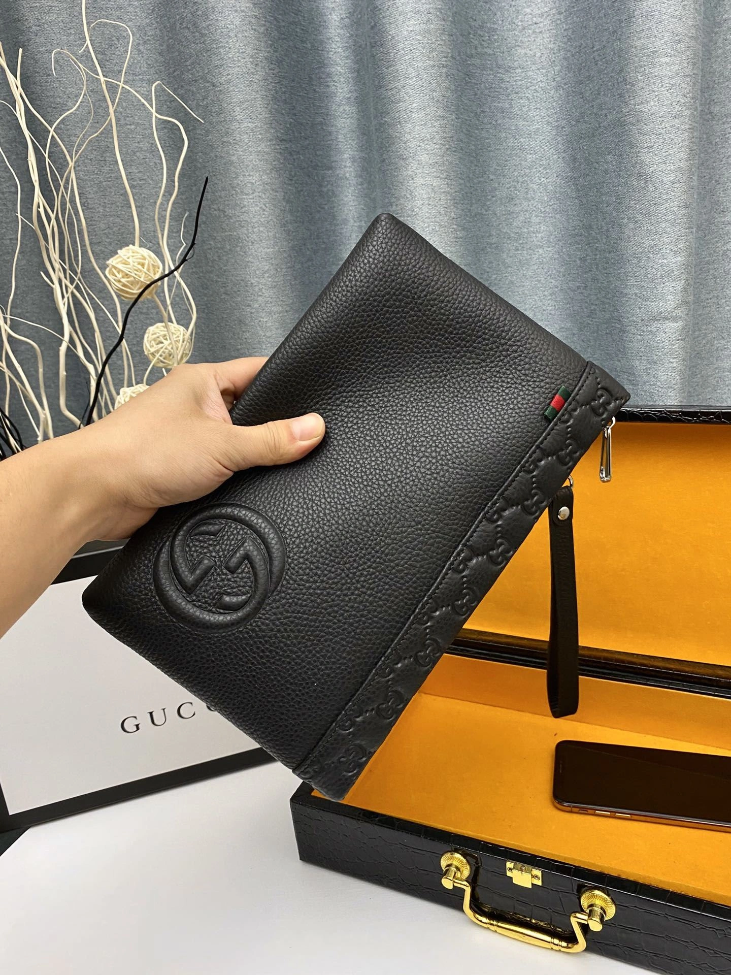 ZipUp Mens Gucci Clutch Bags 93035