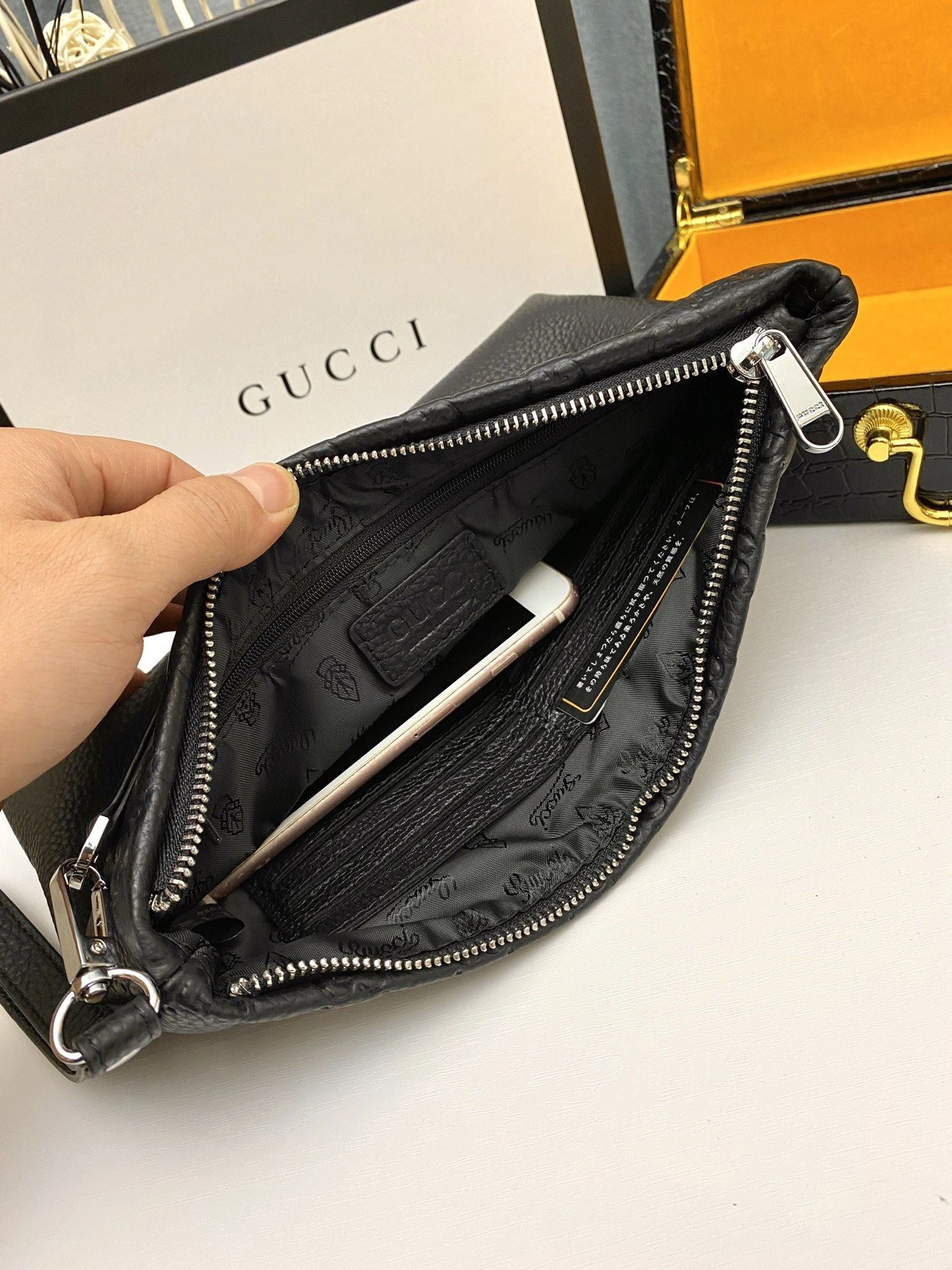ZipUp Mens Gucci Clutch Bags 93035