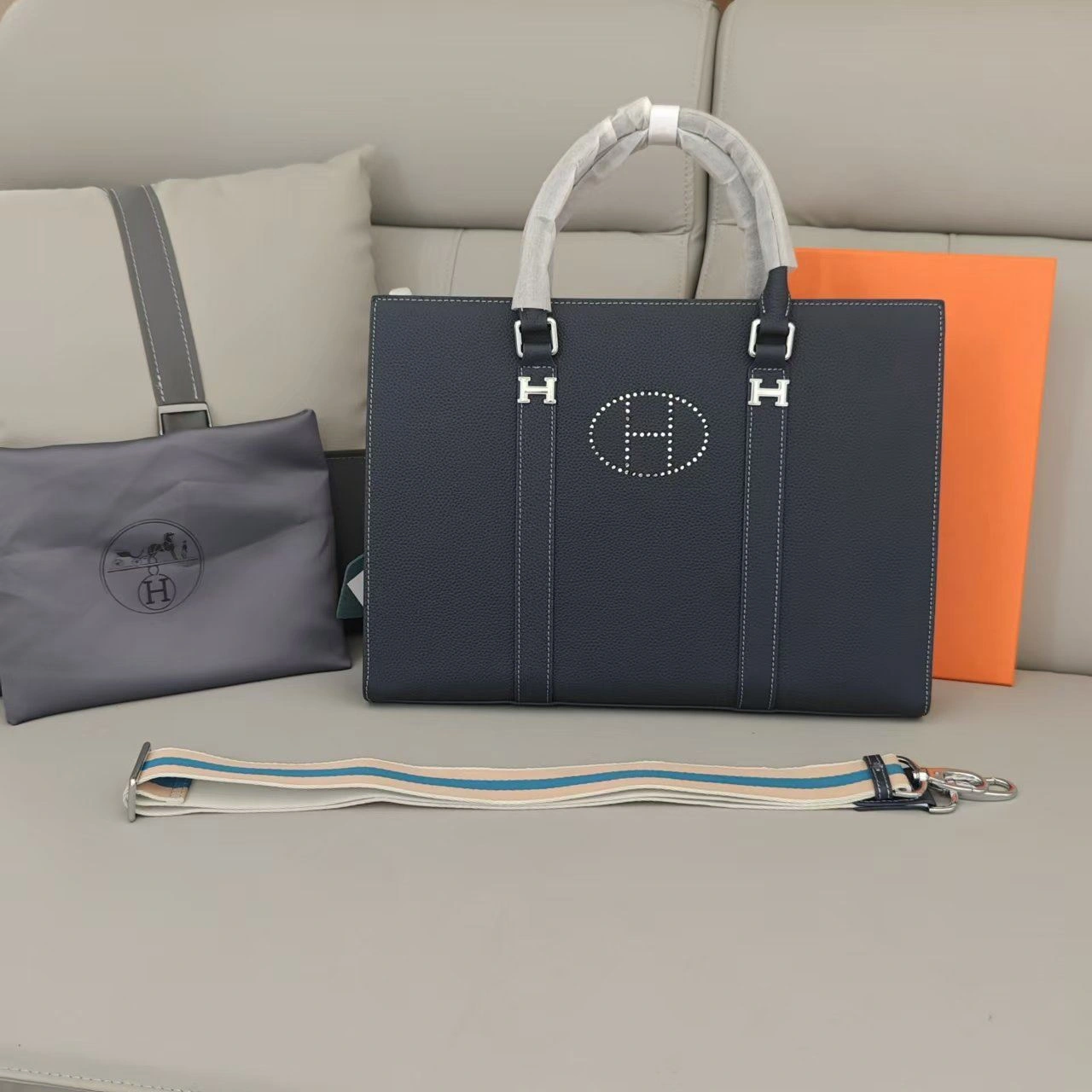 SmoothTexture Mens Hermes Briefcases 92918