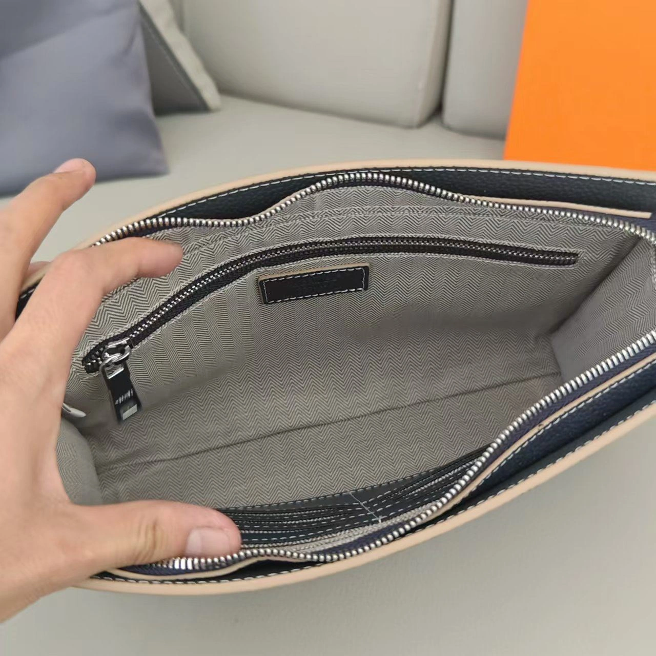 Mens Hermes Clutch Bags ZipUp 92874