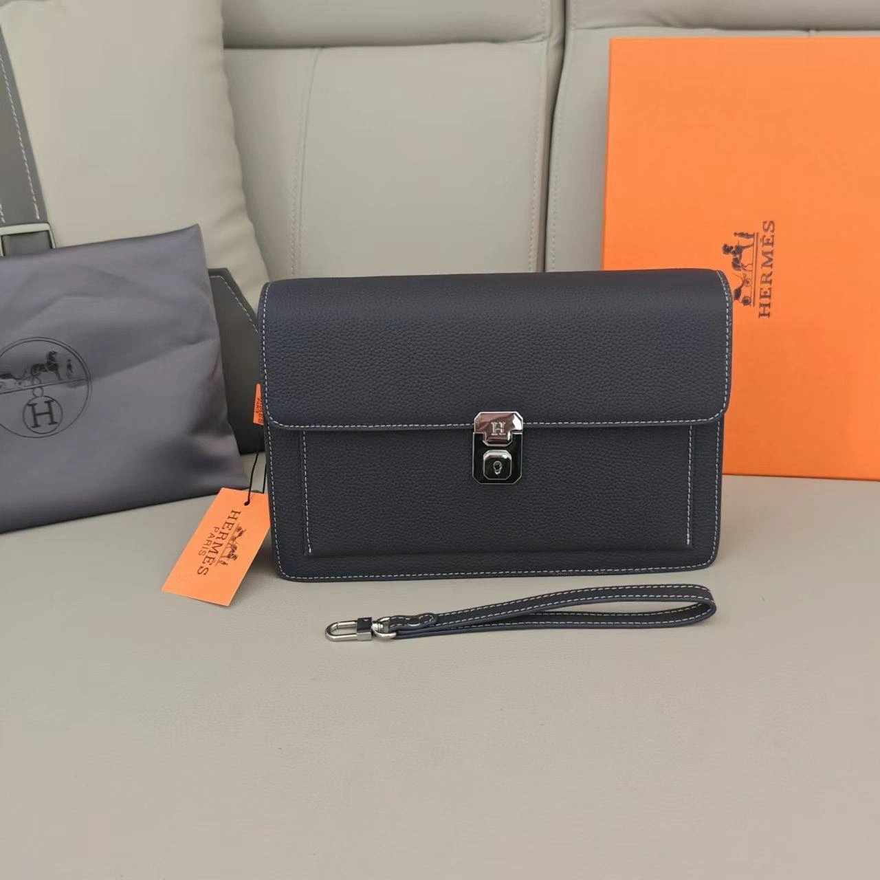SmoothTexture Mens Hermes Clutch Bags 92873
