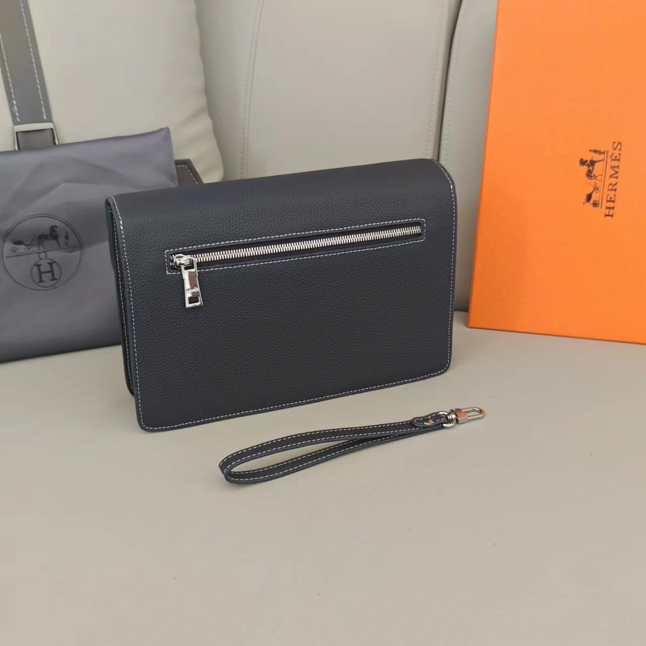 SmoothTexture Mens Hermes Clutch Bags 92873